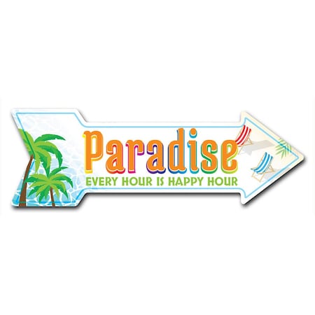 Signmission Paradise Arrow Decal Funny Home Decor 30in Wide D-A-10-999688